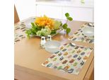 Tovagliette Per Asilo Abakuhaus, Simpatici Animali Con Un Design Artistico Semplificato: Adorabili Leoni, Orsi, Coniglietti E Mucche Con Fiori, Sottobicchieri In Tessuto Lavabile, Decorazioni Per La Tavola Con Stampa, Multicolori.
