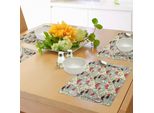 Tovagliette Acquerellate Abakuhaus, Rosa Canina E Funghi Disegnati A Mano, Foglie Autunnali, Bacche, Amantias Ispirate Alla Natura, Tiscjdeco In Tessuto Resistente Al Colore Per La Sala Da Pranzo E La Cucina, Multicolore
