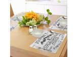 Tovagliette Abakuhaus, Long Journeys Inizia Con Un Singolo Passo Citazione Ispiratrice E Motivante, Tiscjdeco In Tessuto Resistente Ai Colori Per La Sala Da Pranzo E La Cucina, Grigio Antracite Bianco