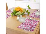 Tovagliette Acquerellate Abakuhaus, Composizione Floreale Astratta Con Motivo Peonie, Tema Botanico E Ispirato Alla Natura, Decorazioni Da Tavola In Tessuto Resistente Ai Colori Per La Sala Da Pranzo E La Cucina, Rosa Magenta.