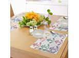 Tovagliette Abakuhaus Con Motivo A Ancora, Design Colorato Con Tema Marittimo: Ancora, Vela, Crociera, Viaggio, Barca, Nave, Motivo Grafico, Tiscjdeco In Tessuto Resistente Al Lavaggio Per Sala Da Pranzo E Cucina, Multicolore