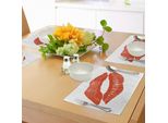 Abakuhaus Tovagliette Kuss, Stampa Di Impronte Di Labbra Su Sfondo Bianco. Traccia Seducente Con Effetto Grunge, Tovaglietta Decorativa In Tessuto Resistente Ai Colori Per La Sala Da Pranzo E La Cucina, Rosso Cinabro Bianco.