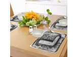 Abakuhaus Tovagliette Con Lettere, Tipografia Composita L Alfabeto Lettere Nome Baroque Knights Ferro Scrivere Parole Design, Tiscjdeco In Tessuto Resistente Al Colore Per La Sala Da Pranzo E La Cucina, Grigio