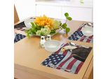 Abakuhaus Tovagliette Adler, Bandiera Degli Stati Uniti D'america Con Il Simbolo Del Paese Che Esplora L'orizzonte, Tiscjdeco In Tessuto Resistente Al Colore Per La Sala Da Pranzo E La Cucina, Multicolore