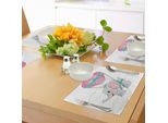 Tovagliette Abakuhaus Per Asilo Nido, Elefantino Con Mongolfiera, Animali Volanti, Immagini Divertenti, Design Caricaturale, Decorazioni Da Tavola In Tessuto Resistente Al Lavaggio Per Sala Da Pranzo E Cucina, Rosa
