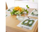 Abakuhaus Tovagliette Con Lettera B, Tasty Candy Cane E Figura Con Cappello A Cilindro Design Natalizio Con Stampa B, Decorazione Da Tavola In Tessuto Resistente Al Lavaggio Per Sala Da Pranzo E Cucina, Multicolore