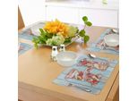 Abakuhaus Tovagliette Con La Lettera H, Conchiglie E Stelle Marine A Tema Marino H Su Superficie Morbida Colorata, Sottobicchieri In Tessuto Lavabile Decorazioni Per La Tavola Con Stampa, Corallo Scuro, Azzurro, Avorio