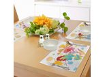 Abakuhaus Tovagliette Colorate, Tema Hawaiian Beach Party Con Vivaci Fiori Astratti Composizione Estiva, Tiscjdeco In Tessuto Resistente Al Lavaggio Per La Sala Da Pranzo E La Cucina, Multicolore