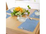 Abakuhaus Tovagliette A Quadri, Quadretti Monocolore Classico Stile Country Con Design A Griglia Vintage, Tiscjdeco In Tessuto Resistente Al Lavaggio Per La Sala Da Pranzo E La Cucina, Bianco E Blu