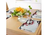 Tovagliette Abakuhaus Halloween, Teschi Con Ossa Incrociate Su Sfondo Grunge, Grafica Horror Spaventosa, Decorazione Da Tavola In Tessuto Resistente Al Lavaggio Per Sala Da Pranzo E Cucina, Nero Perla Rosso