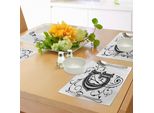 Abakuhaus Tovagliette Con La Lettera G, Ispirate Alla Cultura Mediorientale, Lettere Maiuscole, Titolo Reale, Design Classico, Tiscjdeco In Tessuto Resistente Al Lavaggio, Per Sala Da Pranzo E Cucina, Bianco, Nero, Grigio