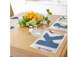 Abakuhaus Tovagliette Con Lettera K, Carattere Alfabetico, Stile Denim, Blu Jeans, Texture, Carattere Maiuscolo K, Illustrazione, Tiscjdeco In Tessuto Resistente Al Lavaggio Per Sala Da Pranzo E Cucina, Giallo Blu