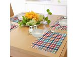 Abakuhaus Tovagliette A Quadri, Design Estivo Fresco E Colorato, Motivo A Quadri Tradizionali, Tiscjdeco In Tessuto Resistente Al Lavaggio Per Sala Da Pranzo E Cucina, Multicolore