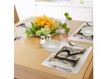 Abakuhaus Tovagliette Con La Lettera R, Capitale R In Stile Barocco, Stampa Fenomenale Con Caratteri Antichi, Tiscjdeco In Tessuto Resistente Ai Colori Per La Sala Da Pranzo E La Cucina, Giallo Nero Marrone Chiaro