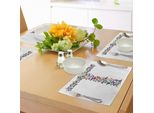 Abakuhaus Tovagliette Con La Lettera T, Design Alfabetico A Tema Primaverile Con Farfalle E Lettera T, Tessuto Lavabile E Resistente Al Lavaggio Per Sala Da Pranzo E Cucina, Multicolore