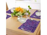 Tovagliette Abakuhaus Color Melanzana, Piccoli Triangoli Geometrici Con Motivo Mosaico Astratto, Arte Moderna, Tiscjdeco In Tessuto Resistente Al Lavaggio Per Sala Da Pranzo E Cucina, Multicolore