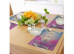 Abakuhaus Tovagliette, Candele Giapponesi, Ambiente Rilassante, Fiori Di Ciliegio, Ispirazioni Asiatiche, Immagine, Tiscjdeco In Tessuto Resistente Al Lavaggio Per La Sala Da Pranzo E La Cucina, Lavanda, Rosa, Blu.