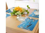 Tovagliette Abakuhaus Con Delfini, Fotografia Subacquea Di Delfini Che Nuotano Felici, Stampa Con Immagini Di Animali Marini, Tiscjdeco In Tessuto Resistente Ai Colori Per La Sala Da Pranzo E La Cucina, Blu Grigio