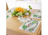 Abakuhaus Tovagliette, Lettera Maiuscola S Ispirata Alla Natura Con Elementi Primaverili, Motivo Floreale, Decorazione Da Tavola In Tessuto Resistente Al Lavaggio Per Sala Da Pranzo E Cucina, Multicolore