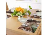 Abakuhaus Tovagliette Venezia, Famosi Canali D'acqua In Italia - Barche - Ponti - Muratura - Architettura - Città Antica, Tiscjdeco In Tessuto Resistente Ai Colori Per La Sala Da Pranzo E La Cucina, Verde Giada Cannella