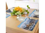 Tovagliette Invernali Abakuhaus, Lago Di Bled In Slovenia Scene Dall'europa Destinazione Ancient Places Photo, Tiscjdeco In Tessuto Resistente Ai Colori Per La Sala Da Pranzo E La Cucina, Multicolore