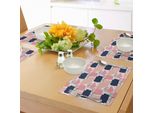 Tovagliette Abakuhaus Navy E Blush, Dipinte A Mano Con Pennellate In Colori Pastello, Motivo Artistico Astratto, Tiscjdeco In Tessuto Resistente Al Lavaggio Per La Sala Da Pranzo E La Cucina, Multicolore