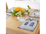 Abakuhaus Tovagliette Con Lettere, Design Antico Stampato Con Lettere In Legno Maiuscolo B Rough Aged Worn Look, Tiscjdeco In Tessuto Resistente Al Colore Per La Sala Da Pranzo E La Cucina, Multicolore