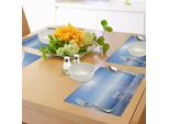 Tovagliette Invernali Abakuhaus, Barca Ghiacciata In Una Giornata Soleggiata Con Cielo Aperto, Fresco Blu, Stampa Fotografica Con Vista Sul Mare, Decorazione Da Tavola In Tessuto Resistente Al Lavaggio Per La Sala Da Pranzo E La Cucina, Bianco E Blu.