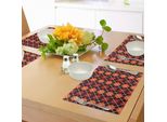 Abakuhaus Tovagliette Rosse E Marroni, Colori Autunnali, Motivo Argyle Retrò, Stile Classico Vintage, Scozzese Irlandese, Tiscjdeco In Tessuto Resistente Al Lavaggio Per Sala Da Pranzo E Cucina, Multicolore