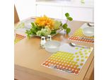 Abakuhaus Tovagliette Gialle E Bianche, Composizione Astratta Con Pois Sfumati, Colori Vivaci, Moderne, Tiscjdeco In Tessuto Resistente Al Lavaggio Per La Sala Da Pranzo E La Cucina, Arancione, Giallo, Bianco