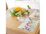 Abakuhaus Tovagliette Con Fiori Verdi, Foglie Colorate E Composizioni Floreali Astratte In Stile Cartone Animato, Motivo Prato, Tovaglietta Decorativa In Tessuto Resistente Al Lavaggio Per Sala Da Pranzo E Cucina, Multicolore