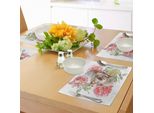 Tovagliette Abakuhaus Rose, Delicati Fiori Con Stile Disegnato A Mano, Acquerello, Teschi, Figura Gotica Messicana Festiva, Tiscjdeco In Tessuto Resistente Al Colore Per La Sala Da Pranzo E La Cucina, Multicolore