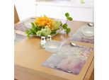 Tovagliette Invernali Abakuhaus, Albero Innevato, Fiocchi Di Neve, Tema Natalizio, Novembre, Natura, Decorazioni Da Tavola In Tessuto Resistente Ai Colori Per La Sala Da Pranzo E La Cucina, Arancione, Bianco, Rosa