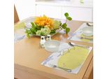Tovagliette Abakuhaus Luna, Coniglietto Stilizzato Che Dorme Sulla Luna Con Stelle E Nuvole Colorate, Decorazione Da Tavola In Tessuto Resistente Al Lavaggio Per Sala Da Pranzo E Cucina, Giallo Rosa Blu