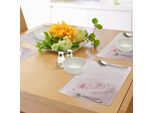 Tovagliette Abakuhaus Rose, Rosa Rosa Primo Piano Con Sfocatura Focus Fresh Fragile Profumo Odore San Valentino, Tiscjdeco In Tessuto Resistente Al Lavaggio Per Sala Da Pranzo E Cucina, Rosa Chiaro