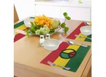 Abakuhaus Tovagliette Giamaicane, Cultura Reggae, Simbolo Di Pace, Bandiere Dei Paesi Caraibici, Design Americano, Cultura Rasta, Tiscjdeco In Tessuto Resistente Ai Colori Per La Sala Da Pranzo E La Cucina, Multicolore