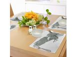Tovagliette Abakuhaus Adler, Disegno A Matita In Bianco E Nero Eagle Con Caratteristiche Dettagliate Natura Selvaggia, Tiscjdeco In Tessuto Resistente Al Lavaggio Per La Sala Da Pranzo E La Cucina, Bianco Nero Grigio