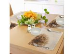 Tovagliette Abakuhaus Henna, Motivi Mandala Disegnati A Mano In Stile Vintage, Decorazioni Angolari, Elementi Artistici Della Cultura Ottomana, Tovagliette Decorative In Tessuto Resistente Al Colore Per La Sala Da Pranzo E La Cucina, Marrone Chiaro.