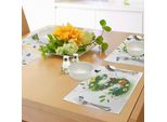 Abakuhaus Tovagliette Lettere, Multicolore Concetto Alfabetico Ispirato Alla Natura - Foglie Verdi Salutari, Decorazioni Da Tavola In Tessuto Resistente Al Lavaggio Per La Sala Da Pranzo E La Cucina, Multicolore Verde
