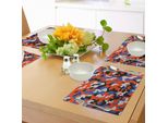 Abakuhaus Tovagliette Mimetiche, Colori Astratti Spruzzati Espressionista Arte Moderna Vivace, Tiscjdeco In Tessuto Resistente Al Colore Per La Sala Da Pranzo E La Cucina, Viola Blu Rosso Cinabro Grigio