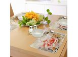 Tovagliette Abakuhaus Rose, Composizione Artistica Astratta Con Grande Rosa Sporca E Motivi Floreali Retrò, Tessuto Lavabile E Resistente Al Lavaggio Per Sala Da Pranzo E Cucina, Arancione Kaki Rosa