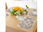 Tovagliette Abakuhaus Con Motivi Floreali E Paisley In Diverse Forme E Design Immagine Monocromatica, Decorazione Da Tavola In Tessuto Resistente Al Lavaggio Per La Sala Da Pranzo E La Cucina, Beige Marrone
