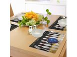 Abakuhaus Tovagliette Da Bowling, Palla Astratta Blu Sui Pulsanti In Primo Piano Vista Sport Tempo Libero Gioco, Tiscjdeco In Tessuto Resistente Al Lavaggio Per La Sala Da Pranzo E La Cucina, Multicolore