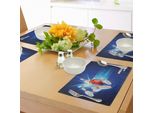 Abakuhaus Tovagliette Bowling Party, Immagine Di Una Palla Da Bowling Rossa E Matite Classiche In Una Composizione Chiara, Tiscjdeco In Tessuto Resistente Al Colore Per La Sala Da Pranzo E La Cucina, Blu Acquamarina Rosso