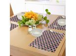 Abakuhaus Tovagliette Geometriche, Motivo A Scacchiera Con Motivi Geometrici Retrò Freschi E Chiari A Forma Di Quadrati, Tiscjdeco In Tessuto Resistente Al Lavaggio Per La Sala Da Pranzo E La Cucina, Multicolore