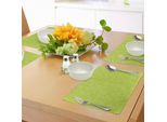 Abakuhaus Tovagliette Con Foglie Verdi, Motivi Floreali Astratti Scarabocchiati, Rami Ricci E Pois Botanici, Tiscjdeco In Tessuto Resistente Al Lavaggio Per La Sala Da Pranzo E La Cucina, Giallo Verde Bianco