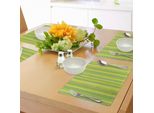 Abakuhaus Tovagliette Verde Lime, Strisce Verticali Color Pastello, Linee A Righe, Motivi Geometrici, Stampa Morbida, Decorazioni Da Tavola In Tessuto Resistente Al Lavaggio Per La Sala Da Pranzo E La Cucina, Verde Chiaro Giallo