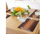 Abakuhaus Tovagliette A Quadri, Motivo A Griglia Con Effetto Vignetta Composizione Astratta A Mosaico Di Quadrati, Tiscjdeco In Tessuto Resistente Al Lavaggio Per La Sala Da Pranzo E La Cucina, Marrone Scuro E Arancione