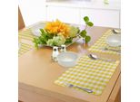 Abakuhaus Tovagliette Gialle E Bianche, Motivo A Quadri Con Piccoli Fiori Primaverili, Classico Motivo Country Da Picnic, Tiscjdeco In Tessuto Resistente Al Lavaggio Per La Sala Da Pranzo E La Cucina, Giallo Bianco