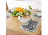 Abakuhaus Tovagliette Rock, Sfondo A Strisce, Strumenti Musicali, Altoparlanti, Design Rock And Roll, Hipster, Tiscjdeco In Tessuto Resistente Al Lavaggio Per Sala Da Pranzo E Cucina, Taupe, Crema, Sabbia